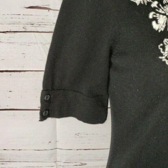 Ann Taylor Loft floral button down small cardigan sweater short sleeve - Picture 4 of 5